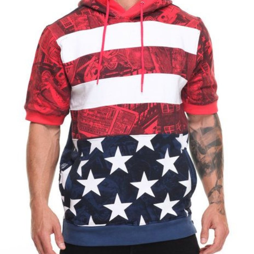 The Heritage by America 1776 Denim Distillery Hoodie Men's Medium Pull Over